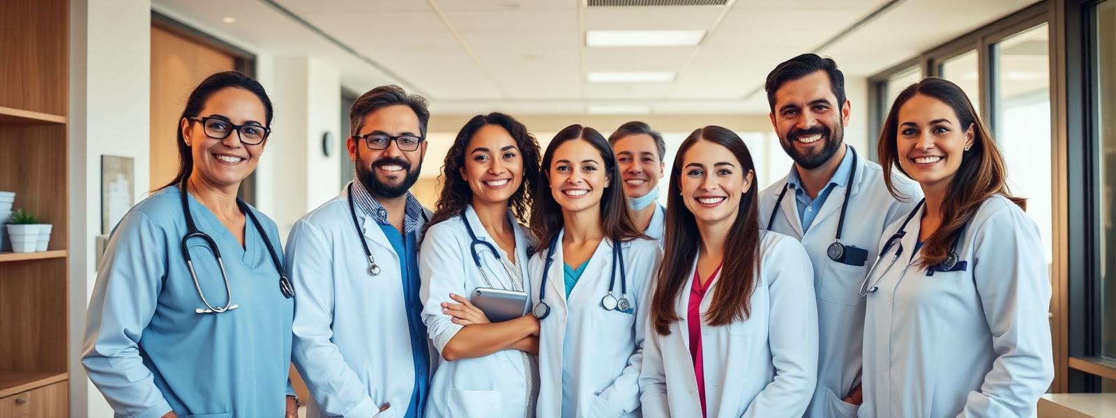 Equipe médica da Vitall Card sorrindo